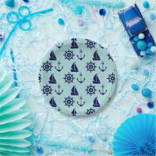 Seaside Pattern Paper Plate