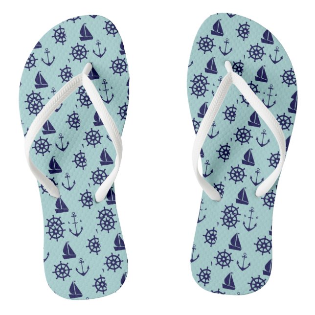 Seaside Pattern Thongs (Footbed)