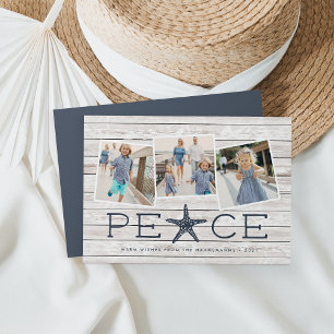 Seaside Peace Holiday Photo Collage Card