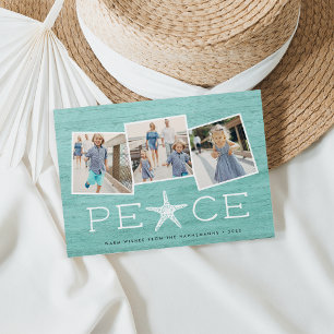 Seaside Peace   Holiday Photo Collage Card