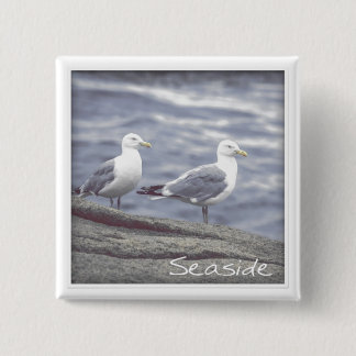 Seaside Seagulls Button