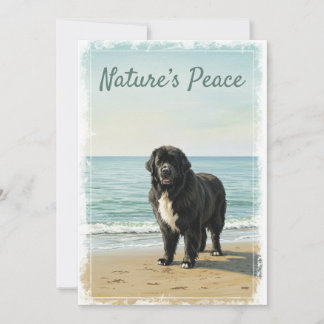 Seaside Serenity – Newfoundland Dog Nature Invitation