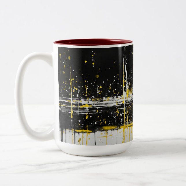 "Seaside Serenity: Two-Tone Mug with Beach-Inspire (Left)