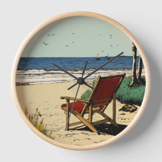 "Seaside Serenity Wall Clock: Embrace Coastal Eleg Clock