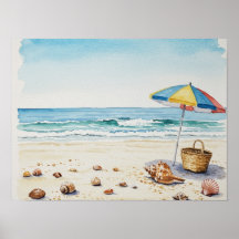 Seaside Serenity: Watercolor Beach Bliss
