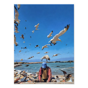 Seaside Serenity With Birds Soaring Photo Print