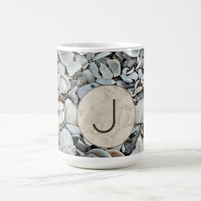 Seaside Shells Initial Mug Art (Center)