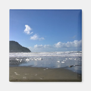 Seaside Shore in Winter, Oregon Coast Magnet