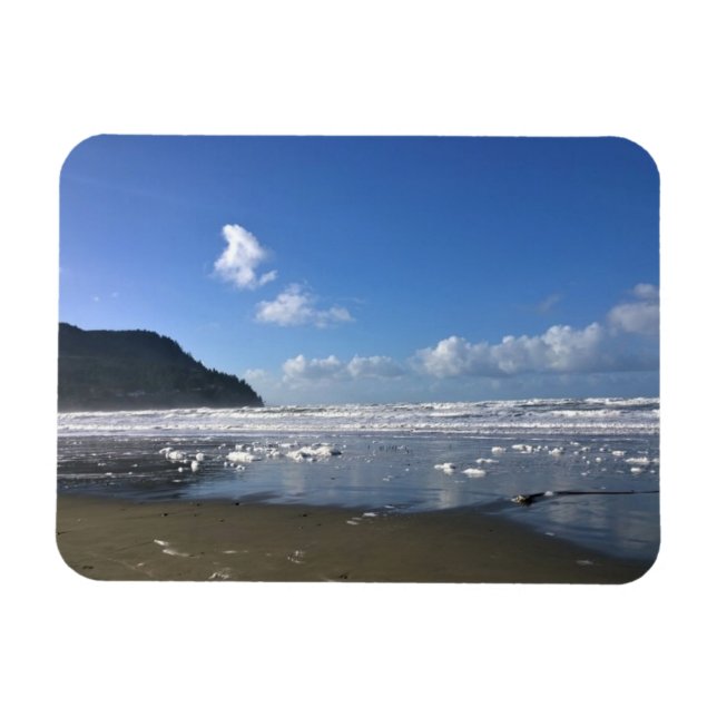Seaside Shore in Winter, Oregon Coast Magnet (Horizontal)