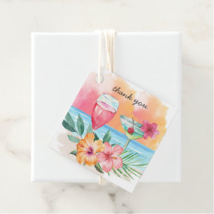 Seaside Sippin' Tropical Beach Thank You Favour Tags