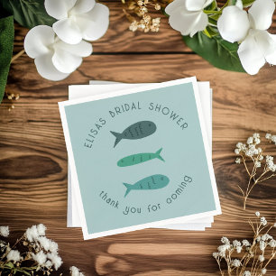 Seaside Soiree Bridal Shower Cute Fishes CUSTOM Napkin