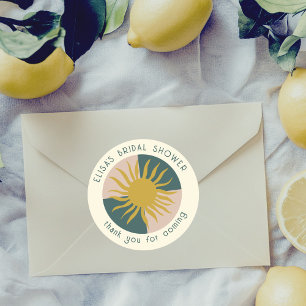 Seaside Soiree Bridal Shower Modern Cute CUSTOM Classic Round Sticker