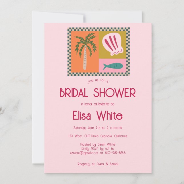 Seaside Soiree Bridal Shower Modern Cute CUSTOM Invitation (Front)