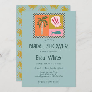 Seaside Soiree Bridal Shower Modern Cute CUSTOM Invitation
