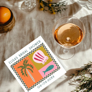 Seaside Soiree Bridal Shower Modern Cute CUSTOM Napkin