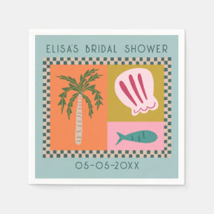 Seaside Soiree Bridal Shower Modern Cute CUSTOM Napkin