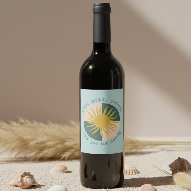 Seaside Soiree Bridal Shower Modern Cute CUSTOM Wine Label (Seaside Soiree Bridal Shower Modern Cute CUSTOM Wine Label
)