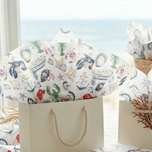 Seaside Soirée Coastal Pattern Tissue Paper