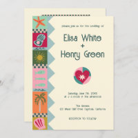 Seaside Soiree Modern Cute CUSTOM QR Wedding 