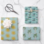 Seaside Soiree Palm trees Fishes Suns Cute CUSTOM Wrapping Paper Sheet<br><div class="desc">Custom wrapping paper! Hand made art for you! Perfect for a seaside beachy bridal shower, bachelorette party, engagement party, or birthday. FULLY CUSTOMIZABLE! THANK YOU FOR SUPPORTING INDEPENDENT ARTISTS! All artwork and designs are created by me. I love to draw and paint! Thanks for shopping with me and supporting my...</div>