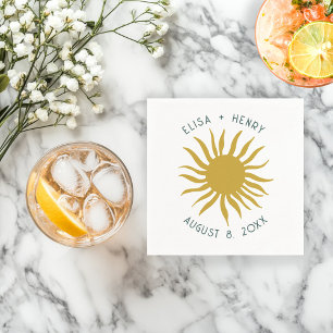 Seaside Soiree WEDDING Engagement Cute Sun CUSTOM Napkin