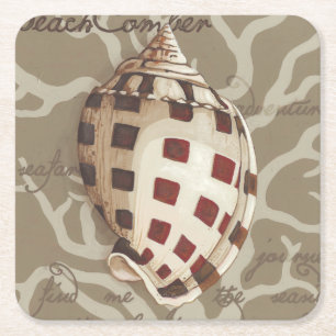Seaside Sonnet I Square Paper Coaster