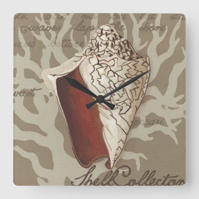 Seaside Sonnet IV Square Wall Clock (Front)