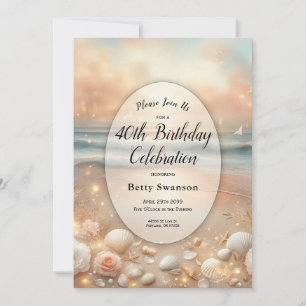 Seaside Sparkle and Sunset Dreams Milestone  Invitation