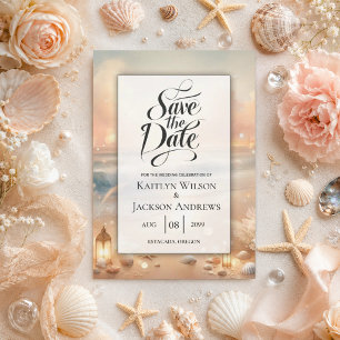 Seaside Sparkle and Sunset Dreams Wedding Save The Date