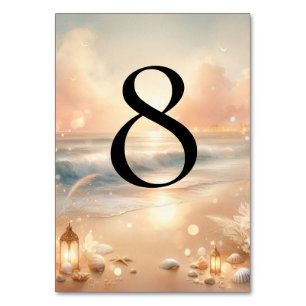 Seaside Sparkle and Sunset Table Number w Names