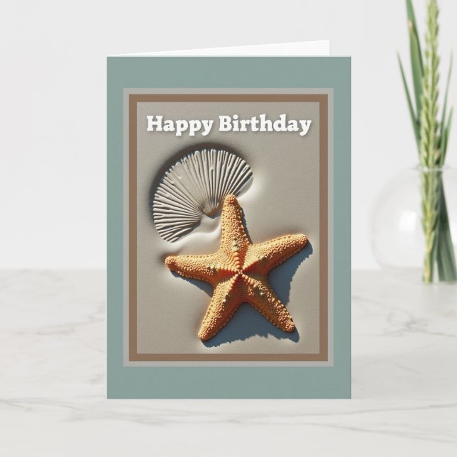 Seaside Star Birthday Wish Card (Front)