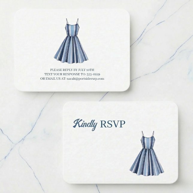 Seaside Stripes Celebration RSVP Enclosure Card (Simply beautiful response cards.)