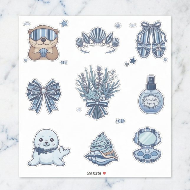 Seaside Stripes Celebration Sticker Collection (Coastal charm in every single sticker.)