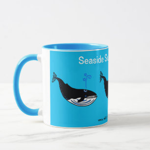 Seaside Summer Holiday -  Blue WHALE Mug