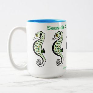Seaside Summer Holiday - Seahorses Two-Tone Coffee Mug
