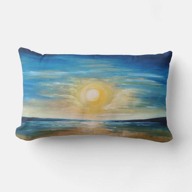 Seaside Sunrise Ocean Sunset Radiant Seascape Pain Lumbar Cushion (Front)