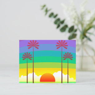 Seaside Sunrise Vintage Art Postcard
