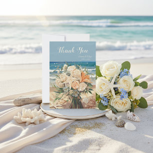 Seaside Theme Wedding Thank You Card Card