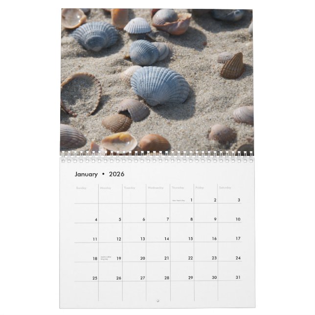 Seaside views - calendar (Jan 2026)