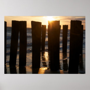 Seaside views - sunset poster