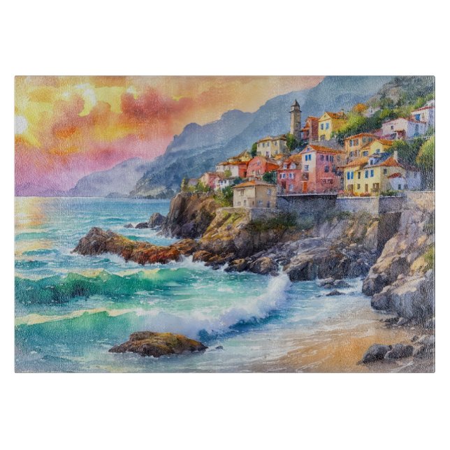 Seaside Village Cutting Board (Front)