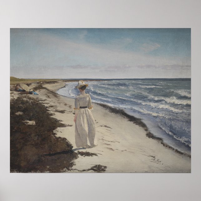 Seaside walk. Oil on canvas. Vintage  Poster (Front)