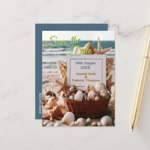 Seaside Wedding Celebrations on the Beach Announcement Postcard