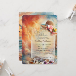 Seaside Wedding Celebrations on the Beach Invitation