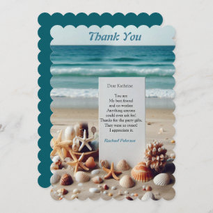 Seaside Wedding Celebrations on the Beach Thank You Card