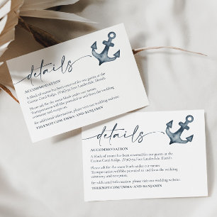 Seaside Wedding Details Enclosure Card