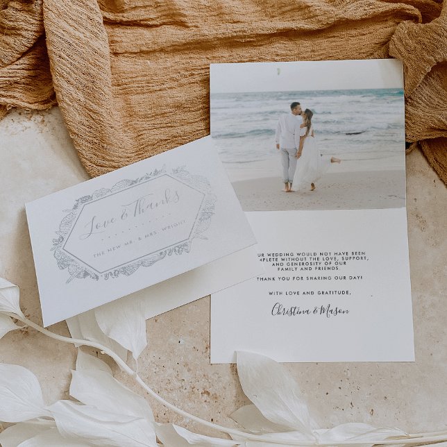Seaside | Wedding Photo Thank You Foil Card (Creator Uploaded)
