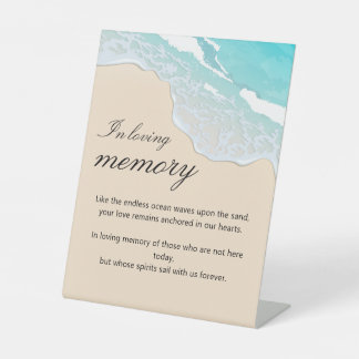 Seaside Wedding Tabletop Memorial Remembrance Pedestal Sign