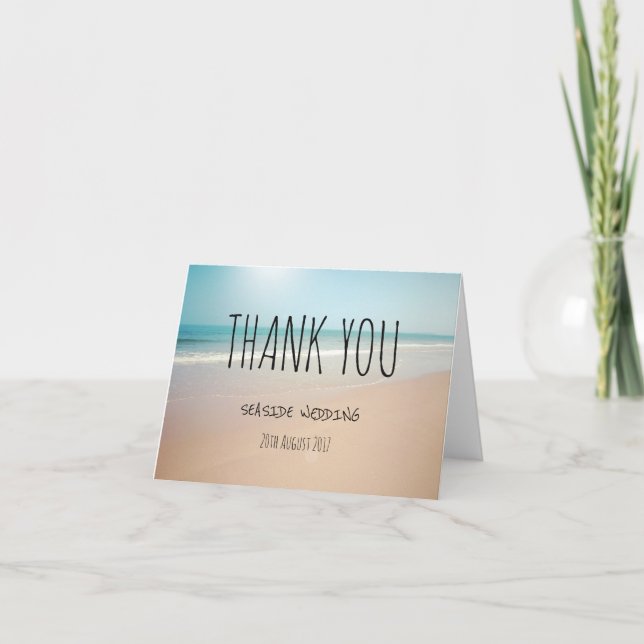 Seaside Wedding Thank You Card (Front)