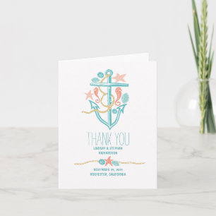Seaside wedding thank you cards